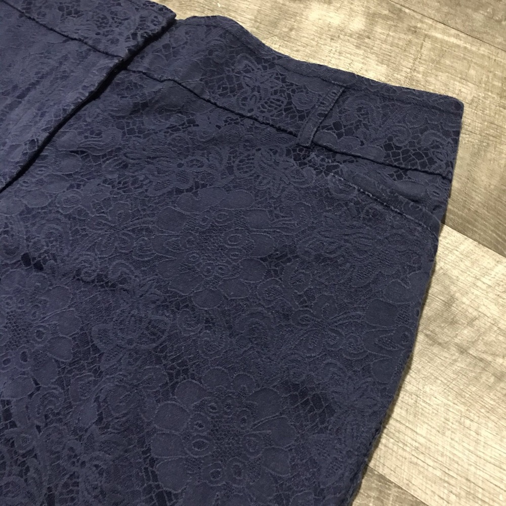 Blue Lace Textured Shorts 14